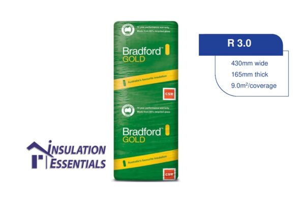 Bradford Gold R3.0 ceiling batt 430mm wide for 450mm joist spacing